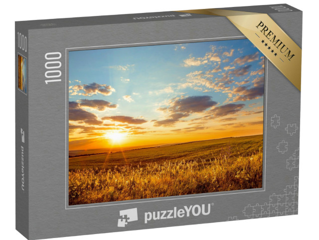 Puzzle 1000 Teile „Goldene Morgendämmerung über endlosen Feldern“