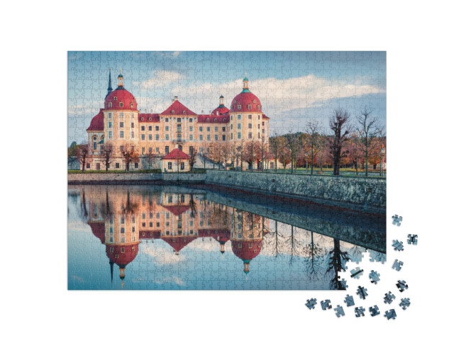 Puzzle 1000 Teile „Morgenansicht des Barockschlosses Moritzburg “