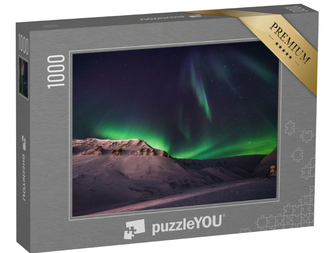 Puzzle 1000 Teile „Aurora Borealis: das Nordlicht über Svalbard, Norwegen“