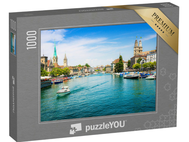 Puzzle 1000 Teile „Zürich am Limmat und Zürichsee, Schweiz“