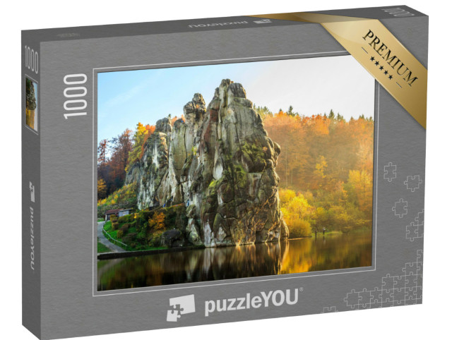 Puzzle 1000 Teile „Externsteine, Teutoburger Wald, Nordrhein-Westfalen, Deutschland“