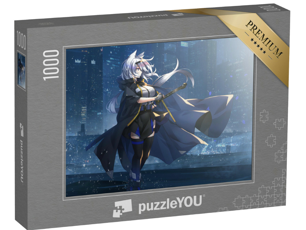 Puzzle 1000 Teile „Zeichnung eines Ritters, Mädchen-Anime“