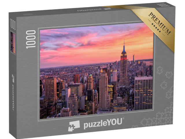 Puzzle 1000 Teile „New York City mit Empire State Building im Sonnenuntergang“