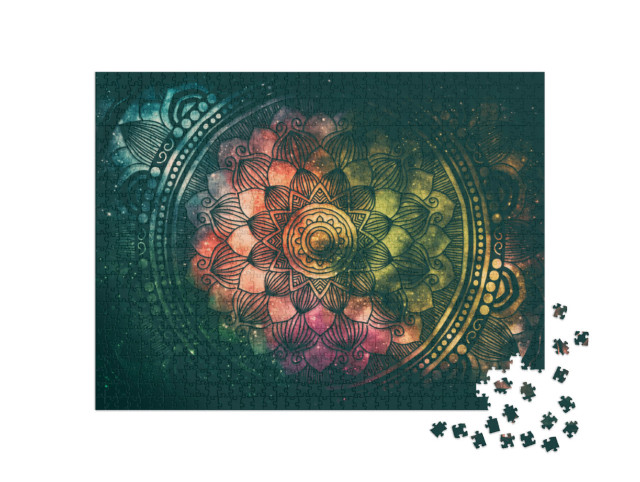 Puzzle 1000 Teile „Digitale Kunst: Sternenfeld und Galaxie“