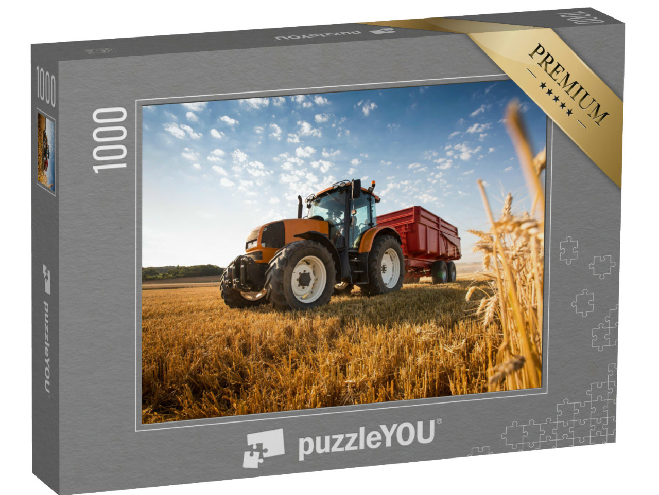 Puzzle 1000 Teile „Ein Traktor bei der Ernte“