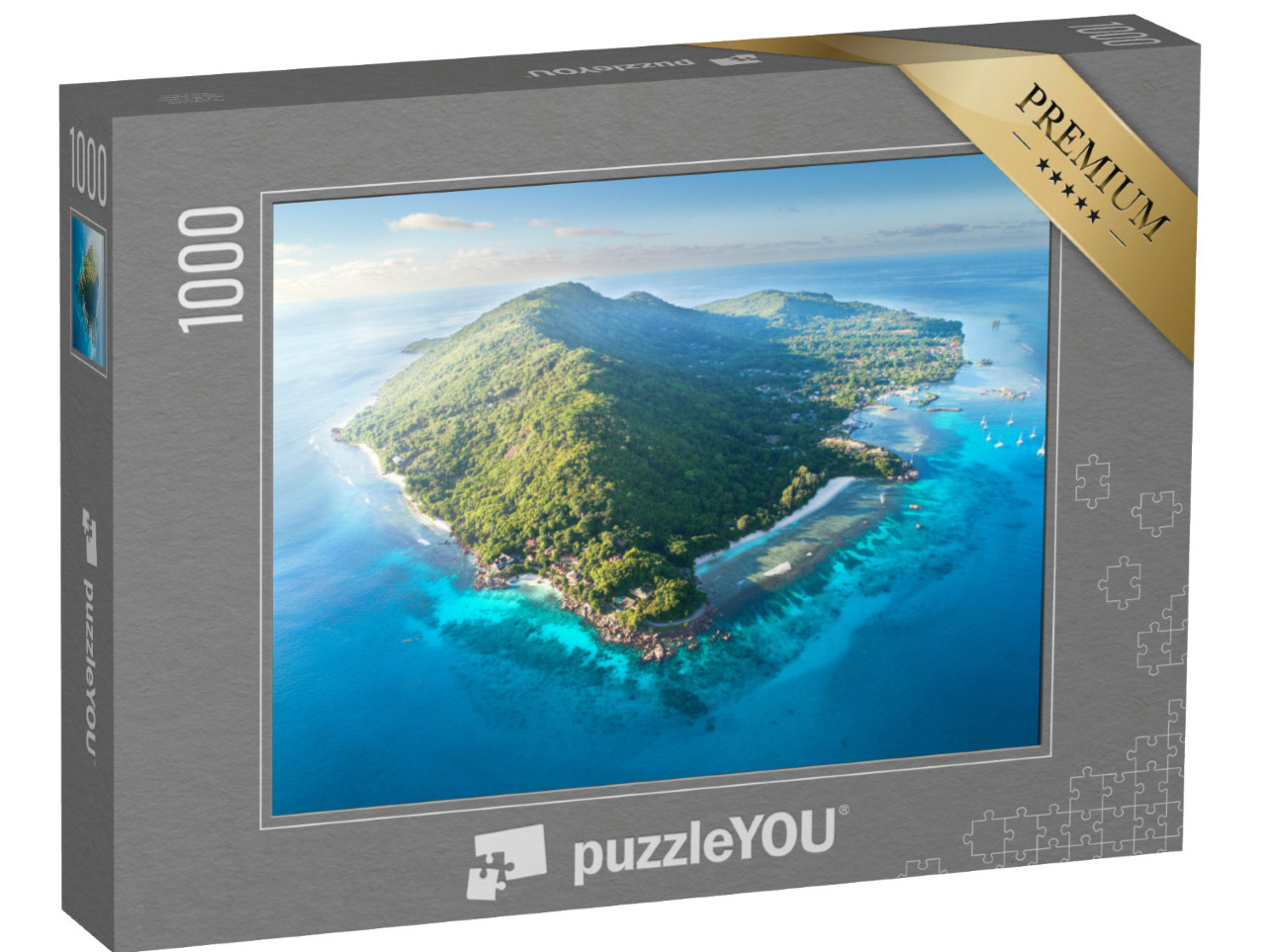Puzzle 1000 Teile „Malerische Insel La Digue, Seychellen“