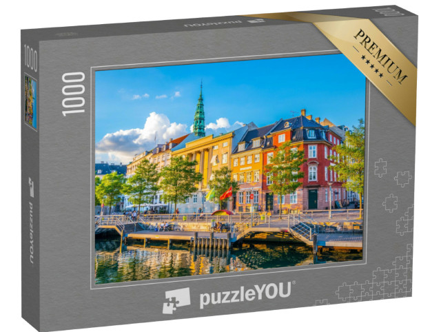 Puzzle 1000 Teile „Ein Kanal am Schloss Christiansborg in Kopenhagen“