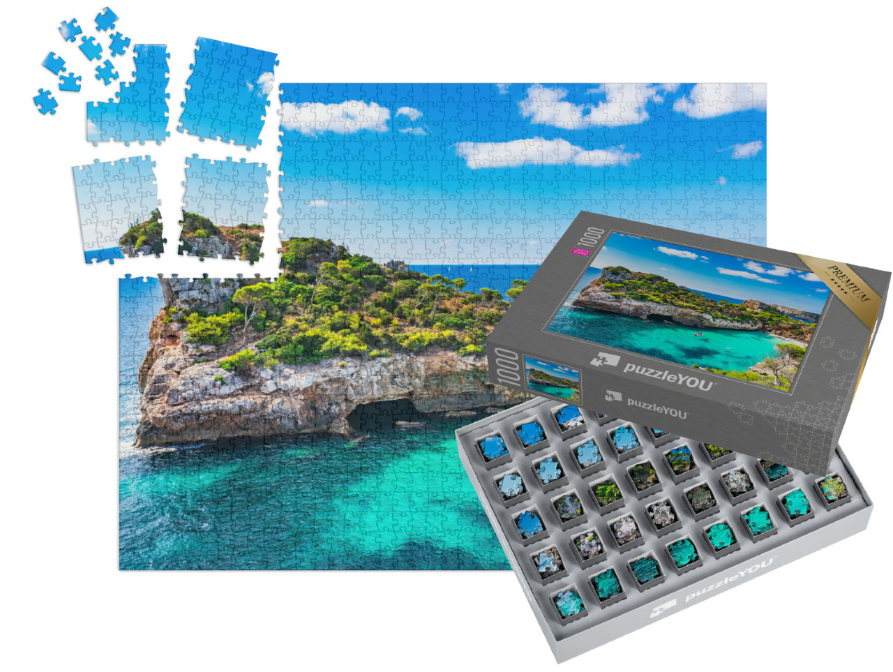 Puzzle „Strand von Mallorca, Spanien, Mittelmeer“ | SMART SORTED® 1000 Teile