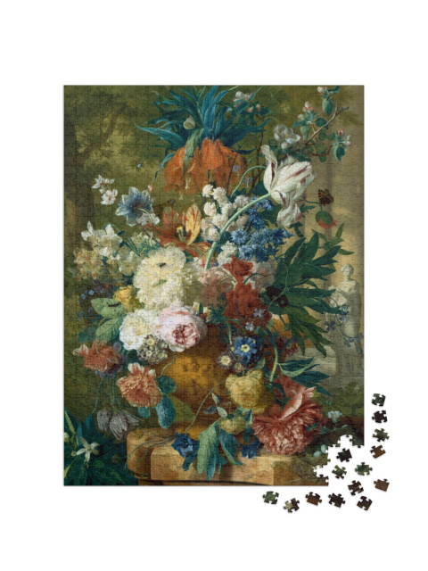 Puzzle 1000 Teile „Opulenter Strauß aus Tulpen und Rosen als Stillleben“