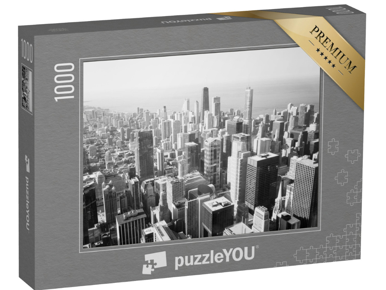 Puzzle 1000 Teile „Skyline von Chicago und Michigansee“