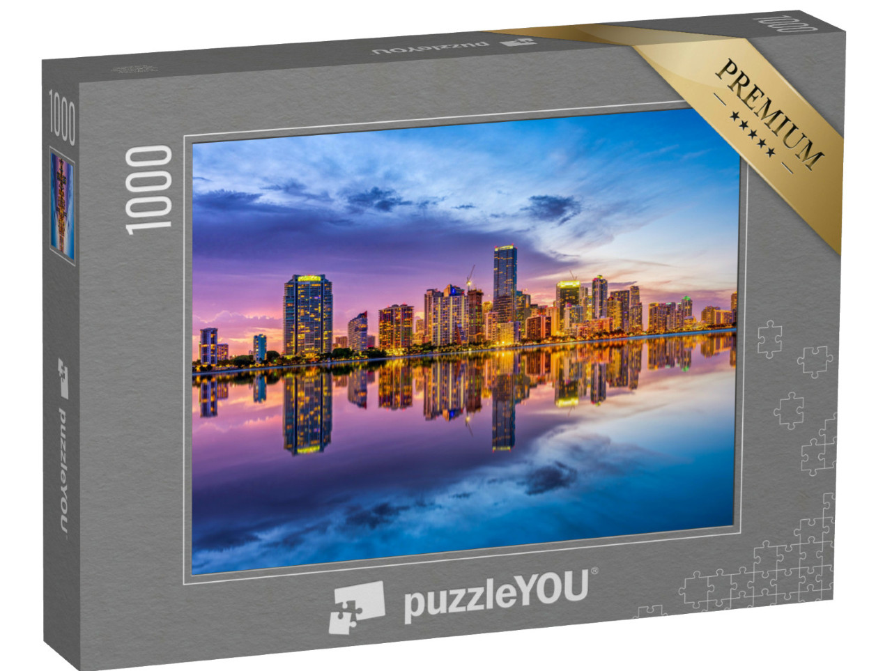 Puzzle 1000 Teile „Skyline von Miami an der Biscayne Bay in Florida“