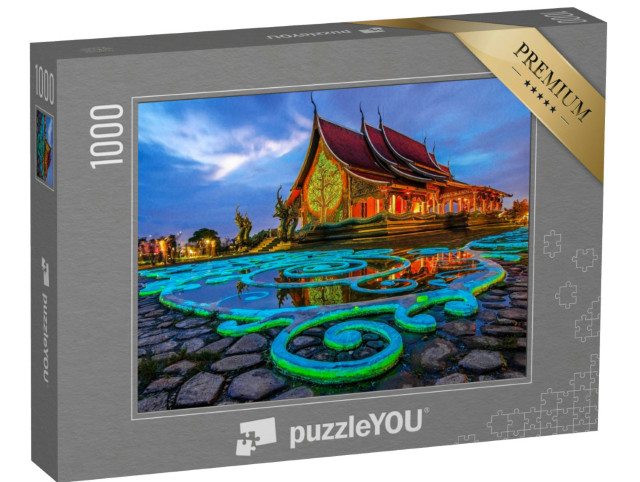 Puzzle 1000 Teile „Sirindhorn Wararam Phu Prao am Abend“