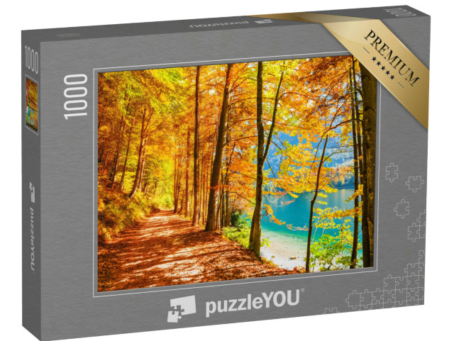 Puzzle 1000 Teile „Seeufer in den Alpen“