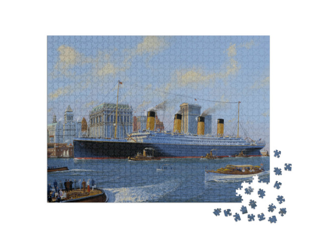 Puzzle 1000 Teile „Titanic passiert Lower Manhattan“
