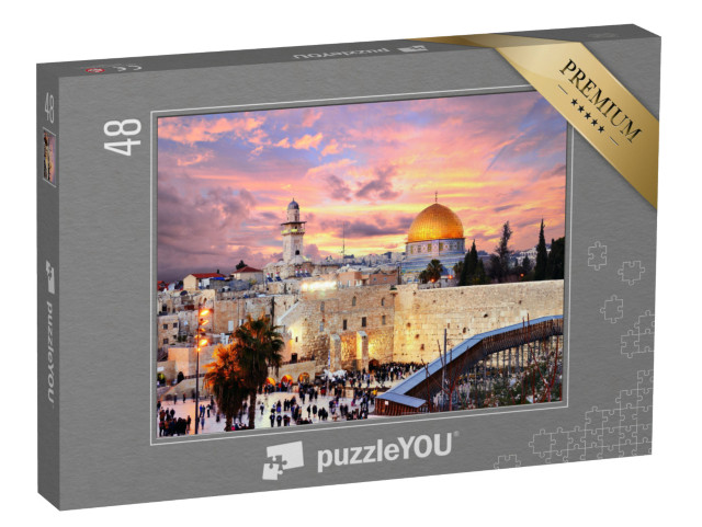 Puzzle 48 Teile „Altstadt an der Westmauer mit Tempelberg, Jerusalem, Israel“
