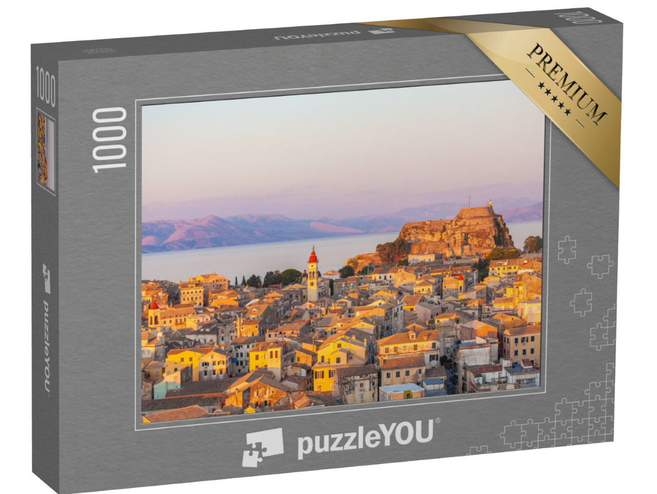 Puzzle 1000 Teile „Neue Festung von Korfu bei Sonnenuntergang“