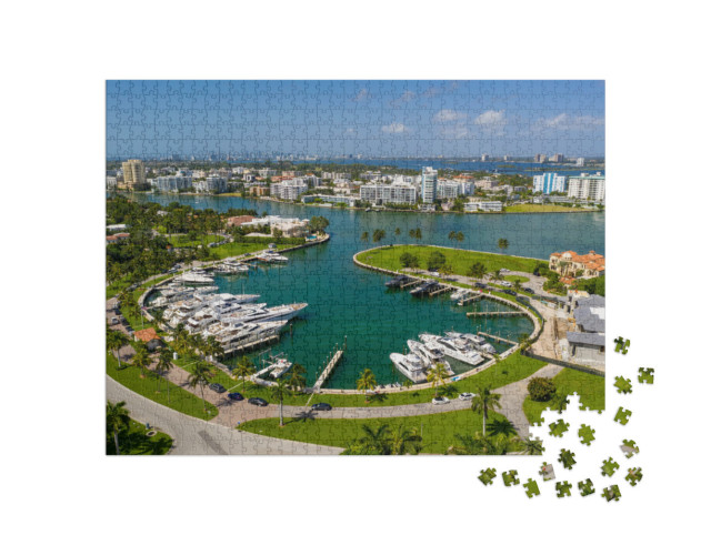 Puzzle 1000 Teile „Bal Harbour Yachthafen, Miami Beach, Florida“
