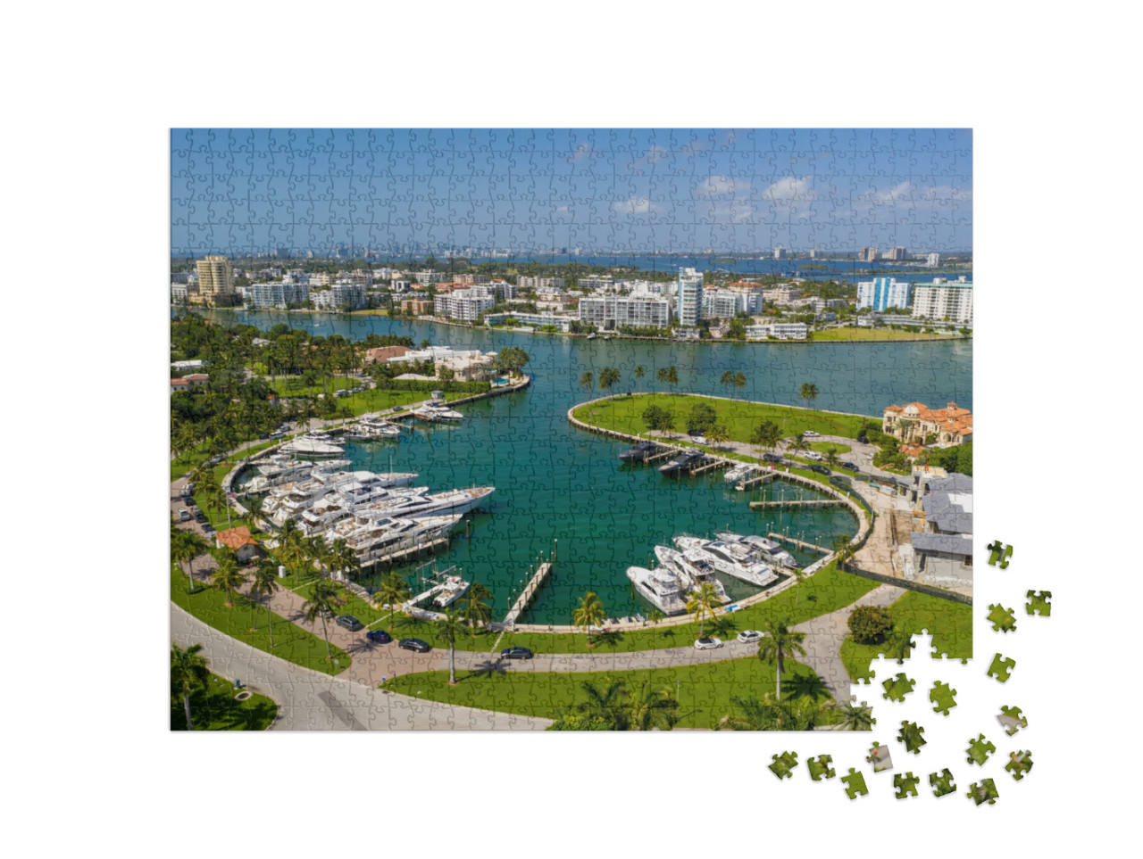 Puzzle 1000 Teile „Bal Harbour Yachthafen, Miami Beach, Florida“