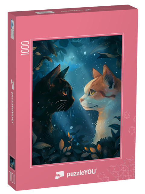 Puzzle 1000 Teile „Unsere Katzenliebe, unsere Welt“