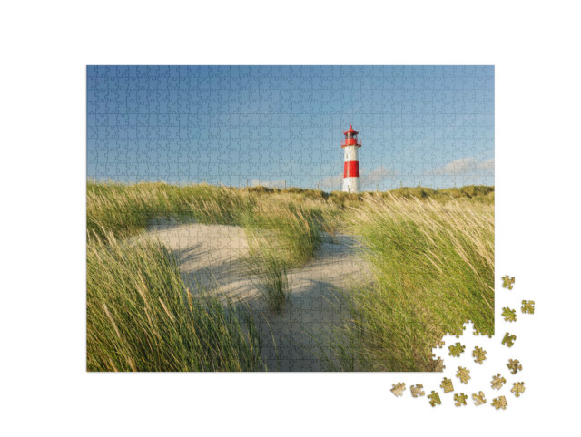 Puzzle 1000 Teile „Leuchtturm List Ost am Ellenbogen, Sylt, Schleswig-Holstein“