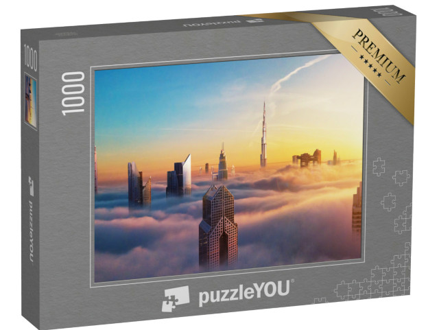 Puzzle 1000 Teile „Dubai bei Sonnenuntergang, Panoramablick auf die Innenstadt“