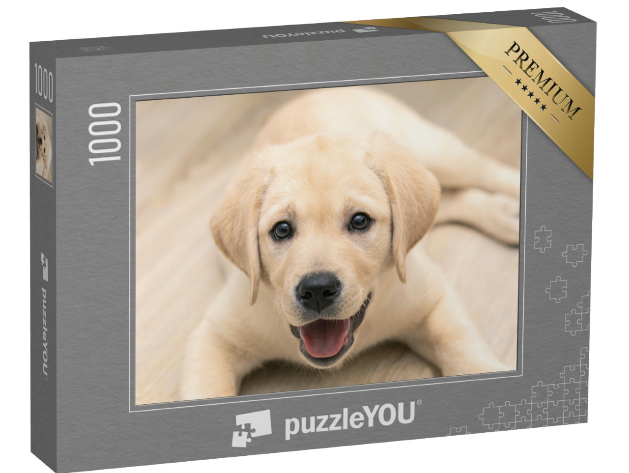 Puzzle 1000 Teile „Liebenswerter goldener Labrador-Welpe in Nahaufnahme“