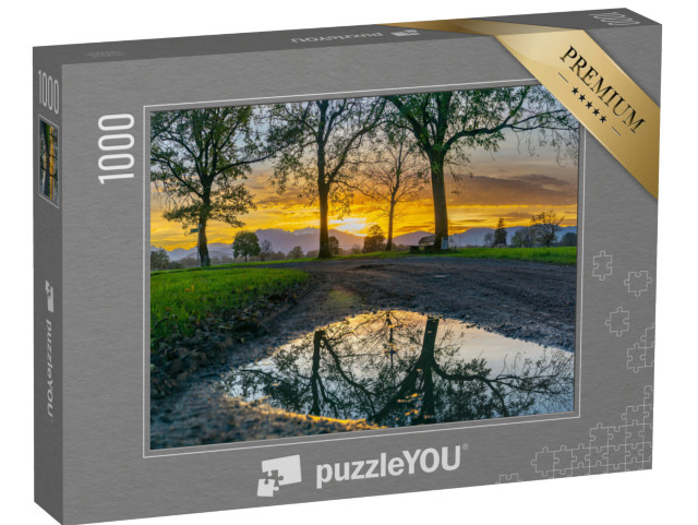 Puzzle 1000 Teile „Sonnenuntergang im Rheintal“