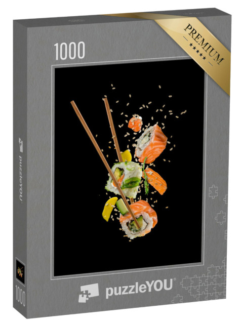 Puzzle 1000 Teile „Sushi-Stücke zwischen Stäbchen“