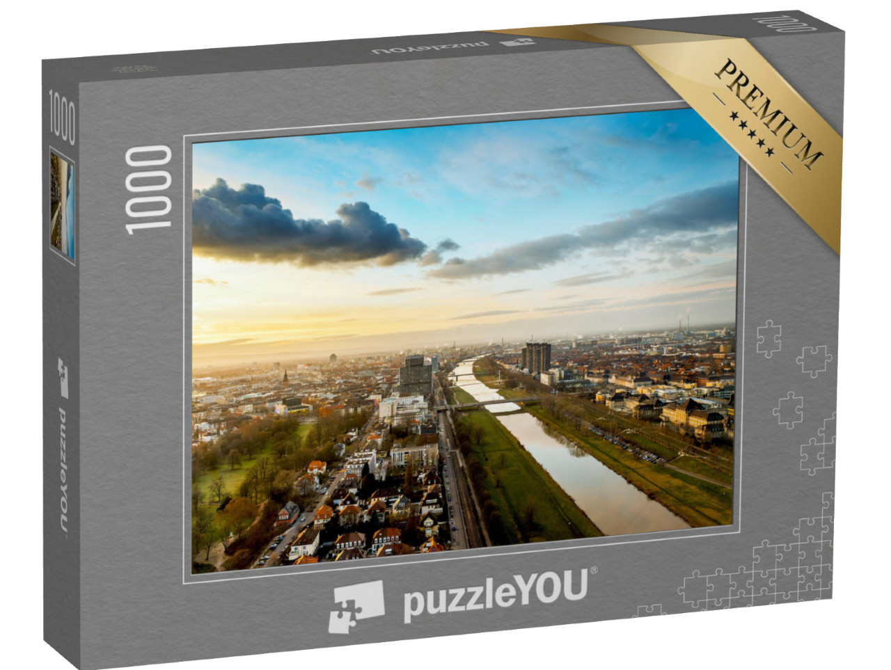 Puzzle 1000 Teile „Mannheim und Ludwigshafen am Neckar, Deutschland“