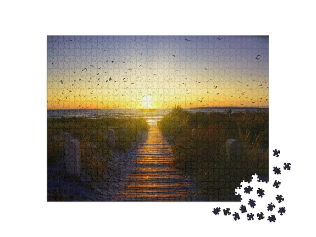 Puzzle 1000 Teile „Sonnenaufgang auf Rügen, Mecklenburg-Vorpommern, Deutschland“