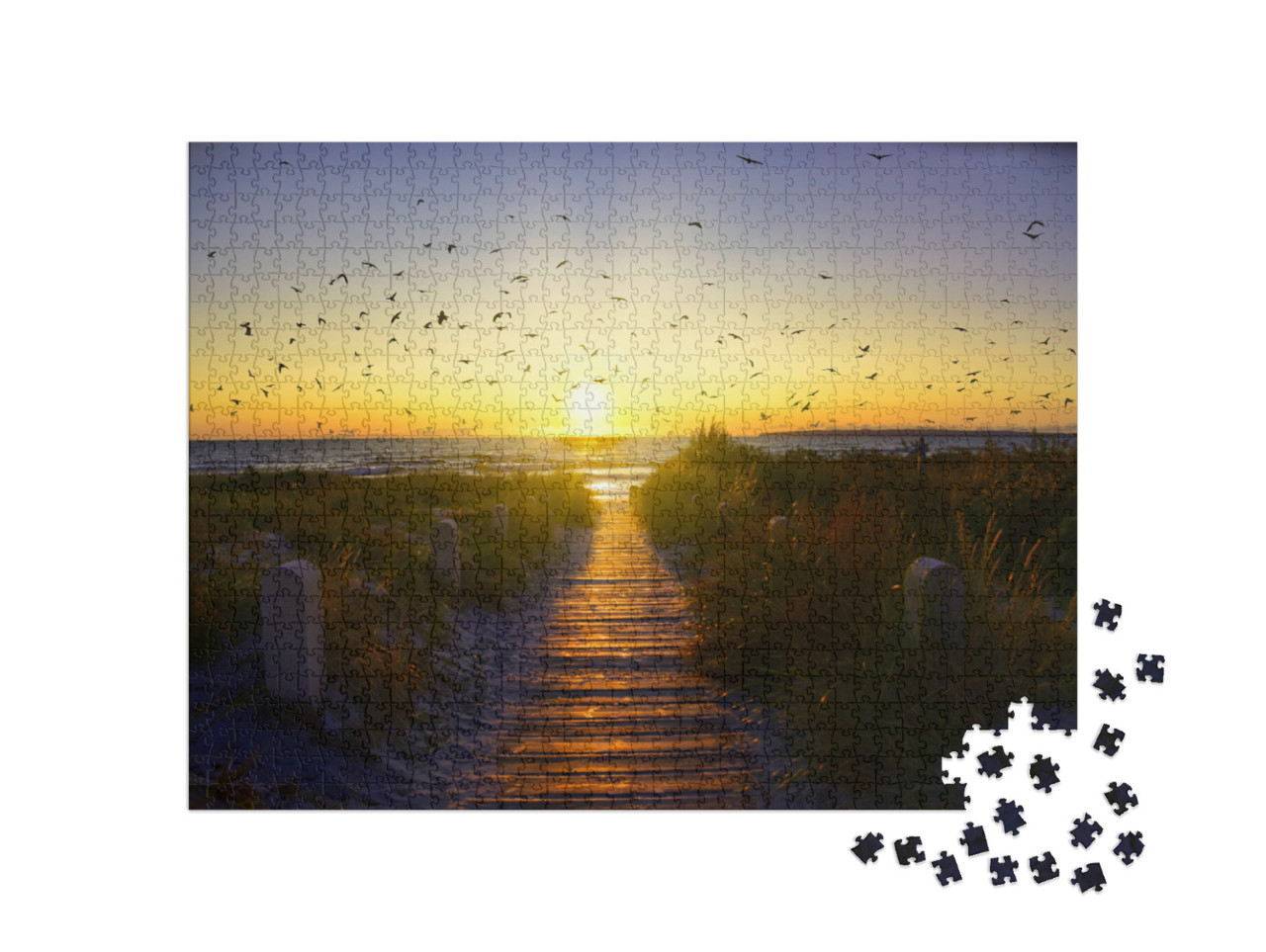 Puzzle 1000 Teile „Sonnenaufgang auf Rügen, Mecklenburg-Vorpommern, Deutschland“