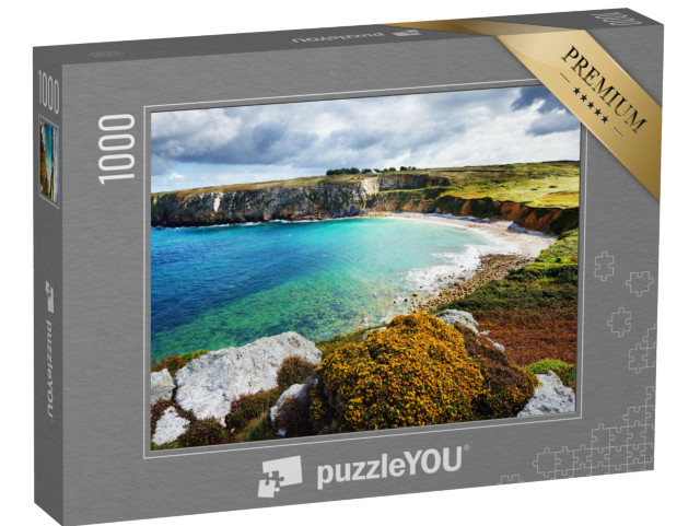 Puzzle 1000 Teile „Blick auf eine Meereslagune an der Pointe de Toulinguet in der Bretagne, Frankreich“