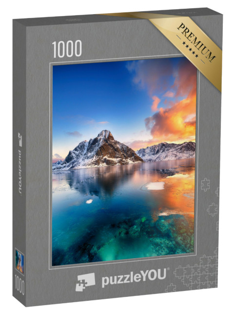 Puzzle 1000 Teile „Schöner Sonnenaufgang in Norwegen, Lofoten“
