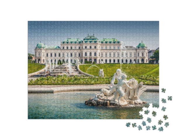 Puzzle 1000 Teile „Schöne Aussicht auf das berühmte Schloss Belvedere“