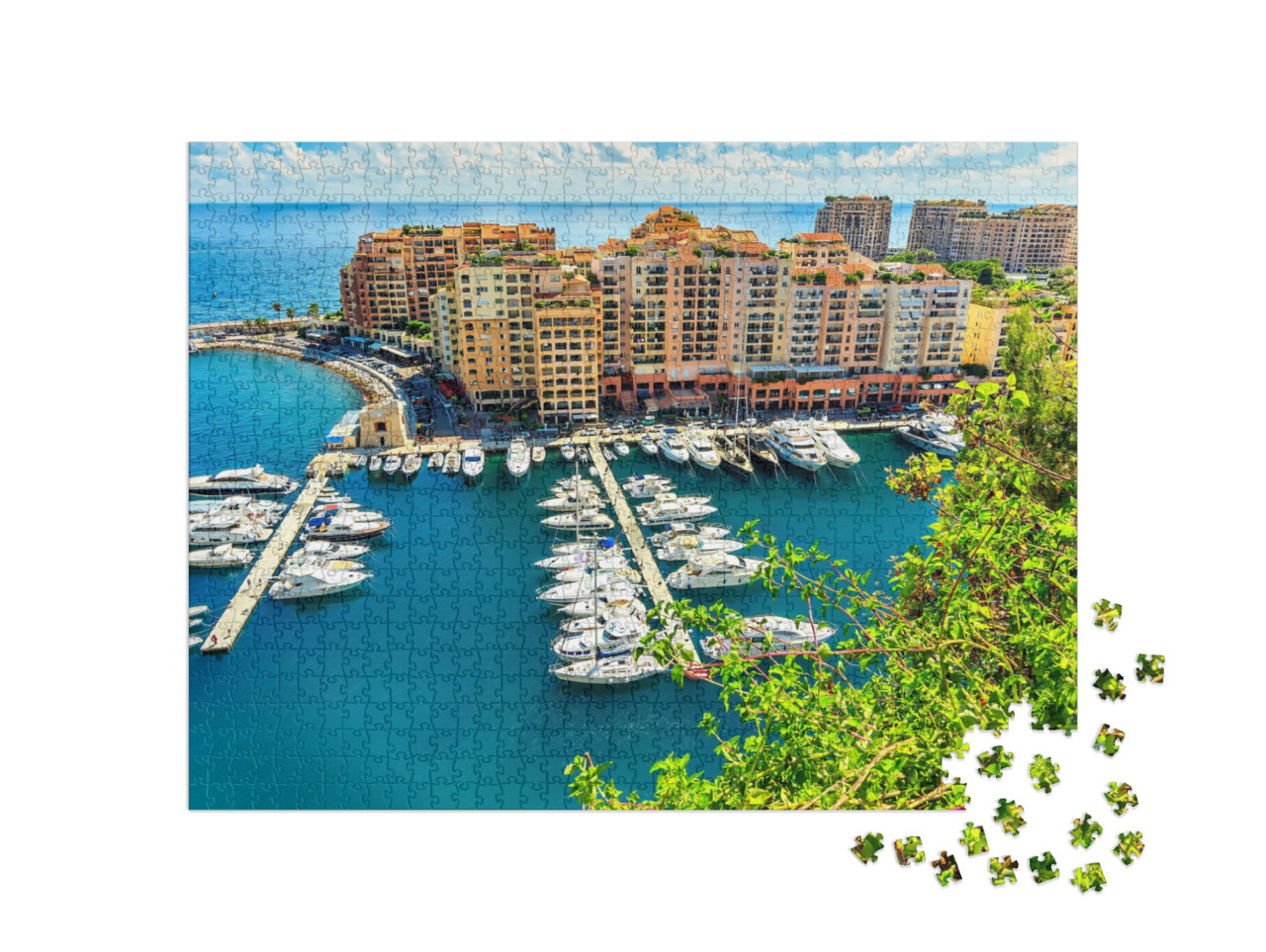 Puzzle 1000 Teile „Appartements, Häfen und Luxusyachten in der Bucht, Monte Carlo, Monaco, Europa“