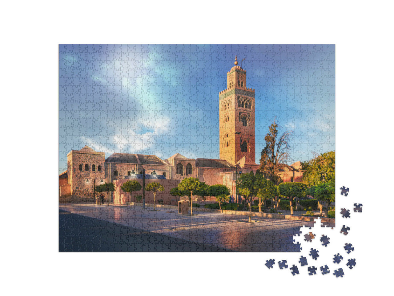 Puzzle 1000 Teile „Minarett der Koutoubia-Moschee in Marrakesch, Marokko“