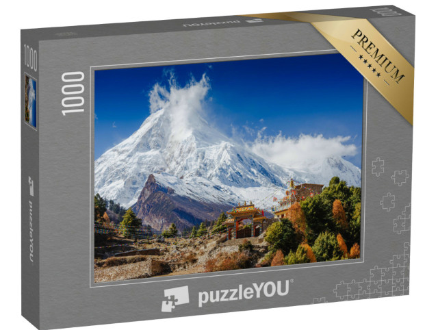 Puzzle 1000 Teile „Spektakuläre Aussicht auf den Berg Manaslu, Himalaya, Nepal“
