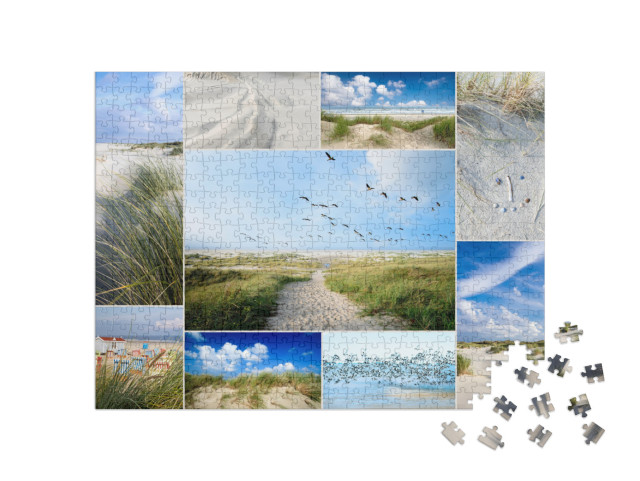 Puzzle 500 Teile „Collage von Impressionen aus Langeoog, Deutschland“