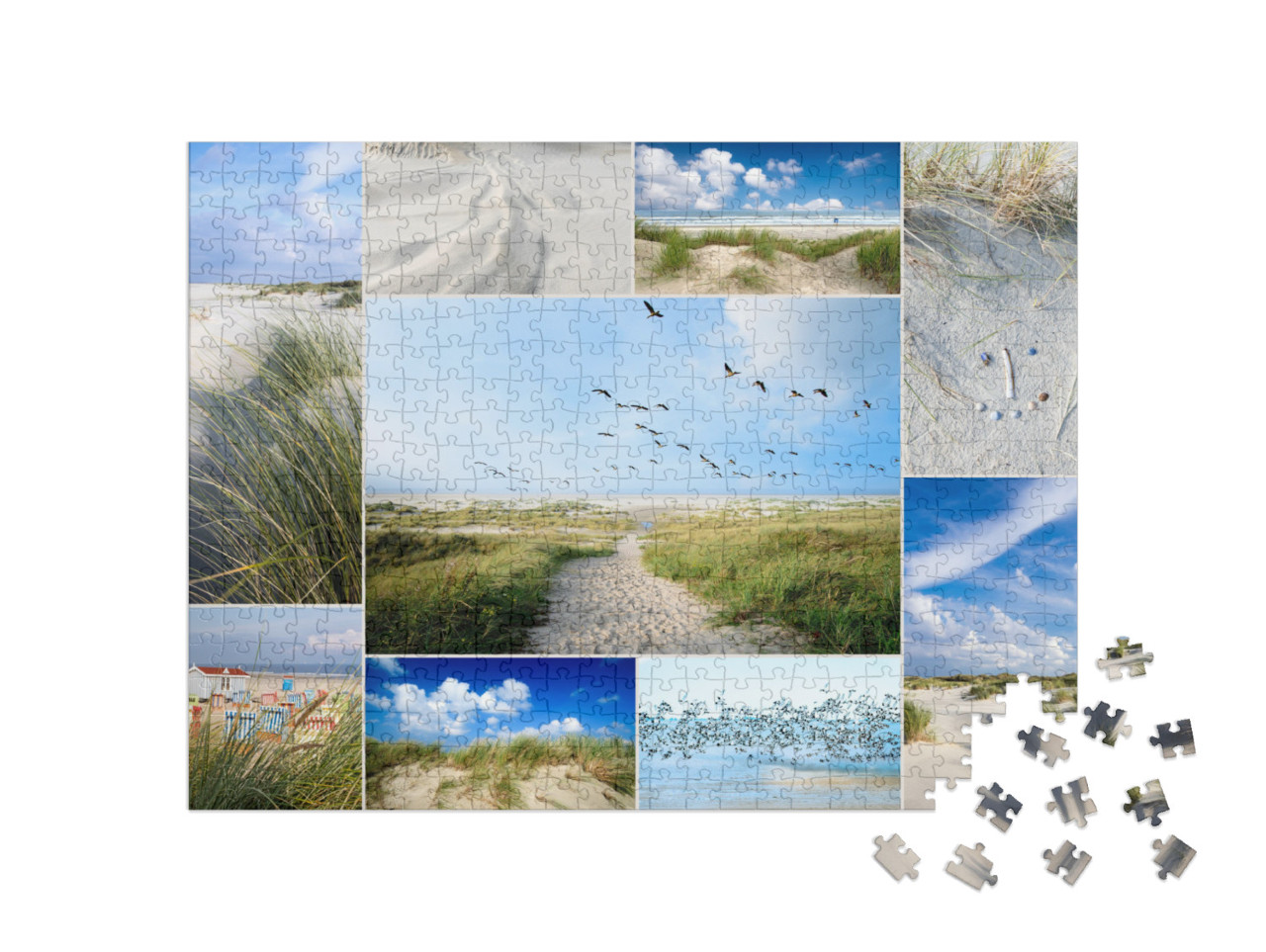 Puzzle 500 Teile „Collage von Impressionen aus Langeoog, Deutschland“
