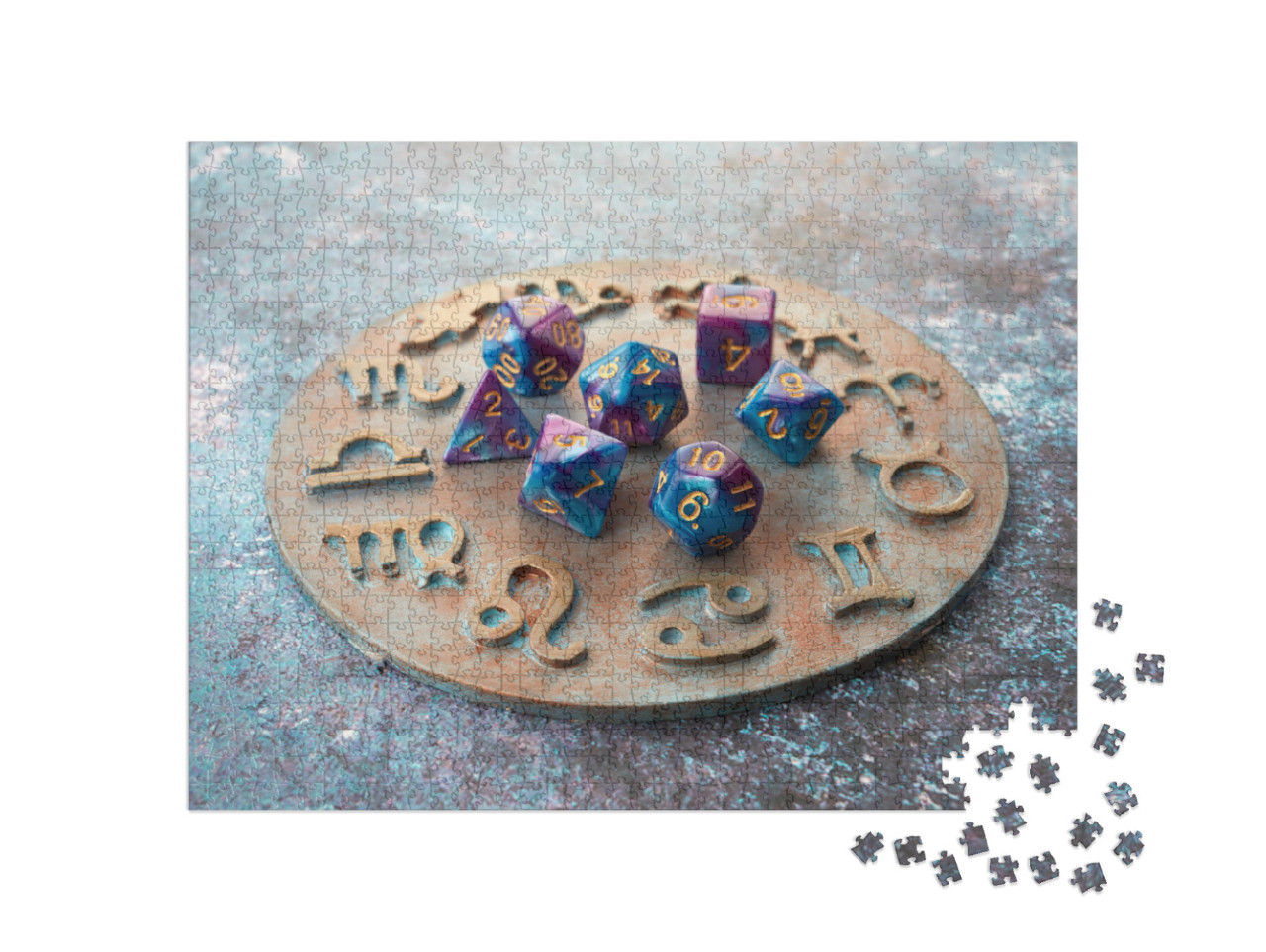 Puzzle 1000 Teile „Horoskopkreis mit Wahrsagewürfeln“