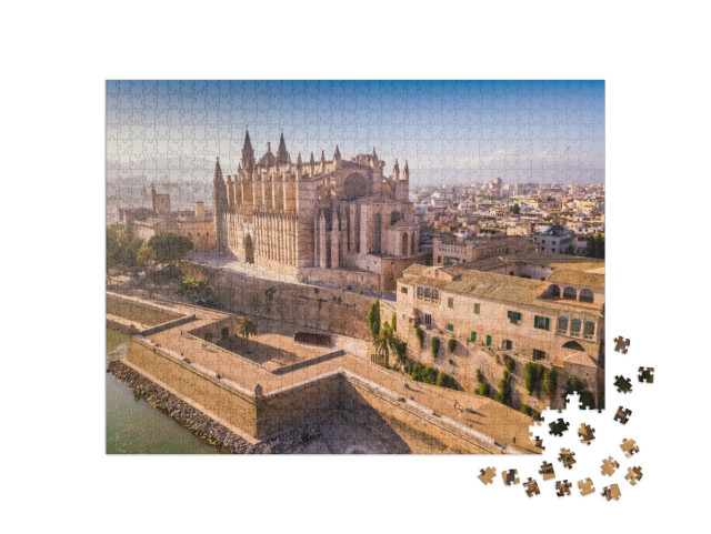 Puzzle 1000 Teile „Luftaufnahme der historischen Kathedrale in Palma de Mallorca“