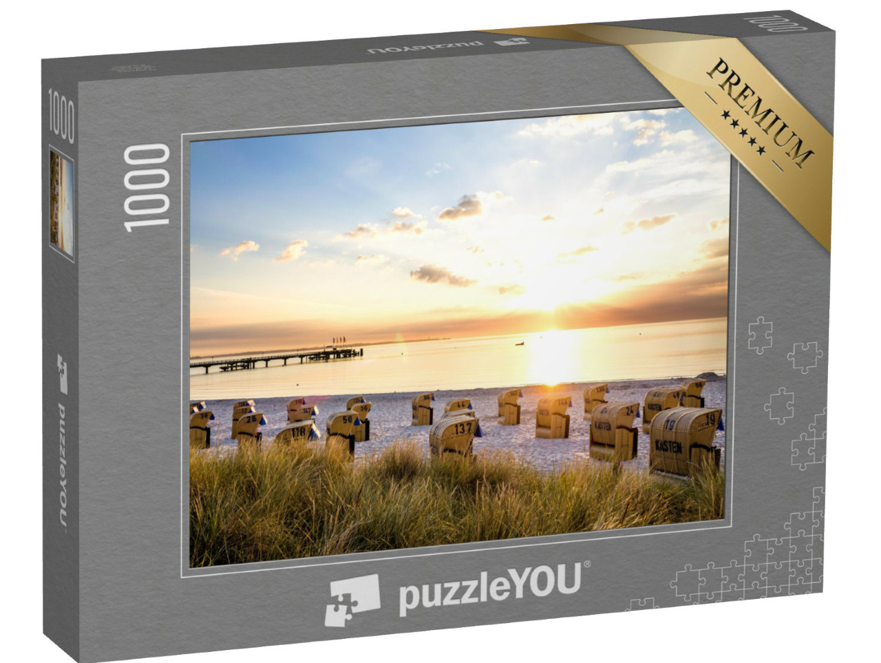 Puzzle 1000 Teile „Strand von Scharbeutz, Ostsee, Deutschland“