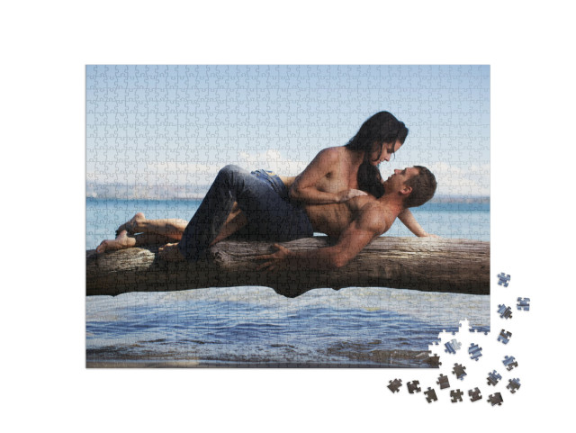 Puzzle 1000 Teile „Sexy: Ein Paar am Strand“