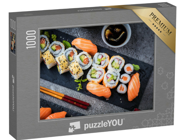 Puzzle 1000 Teile „Sushi mit Lachs, Thunfisch und mehr“