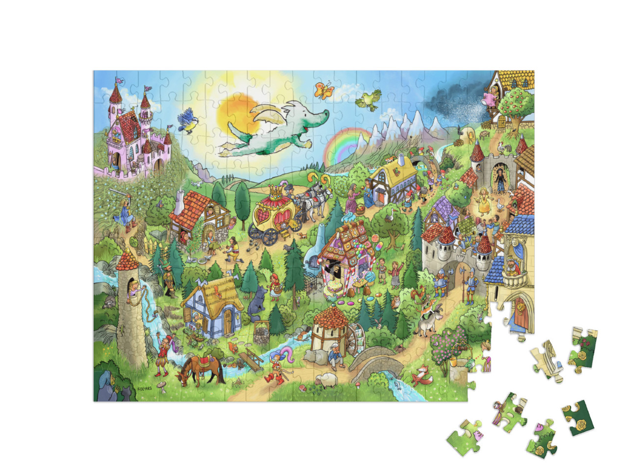 Puzzle 200 Teile „Tabaluga in der Märchenwelt“