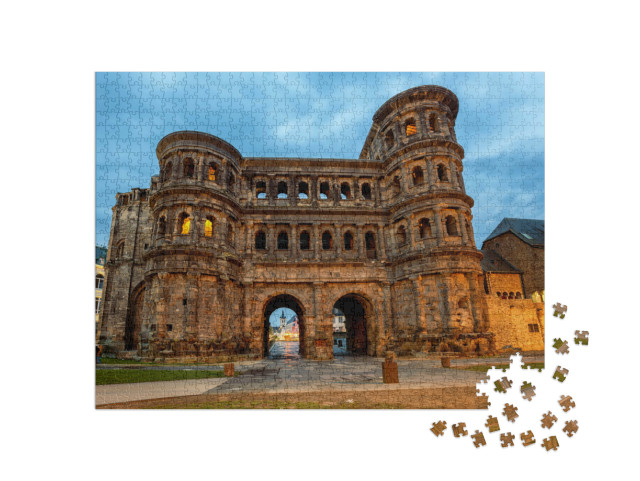 Puzzle 1000 Teile „Porta Nigra, ein antikes römisches Tor in Trier, Deutschland“