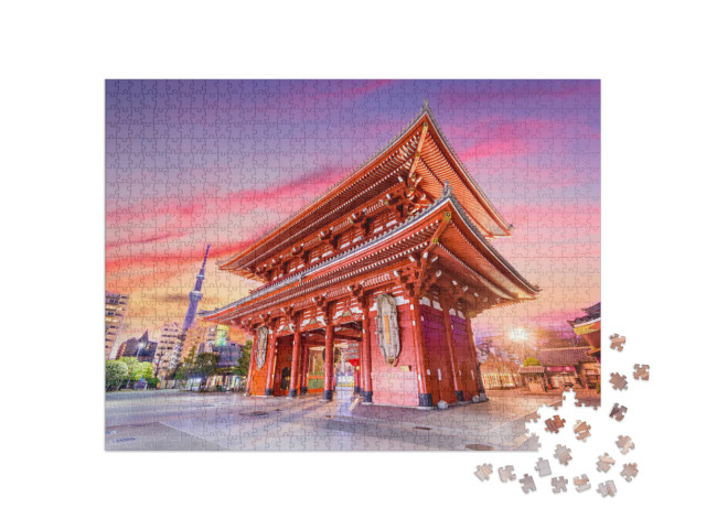 Puzzle 1000 Teile „Tempeltor in Tokio, Japan“