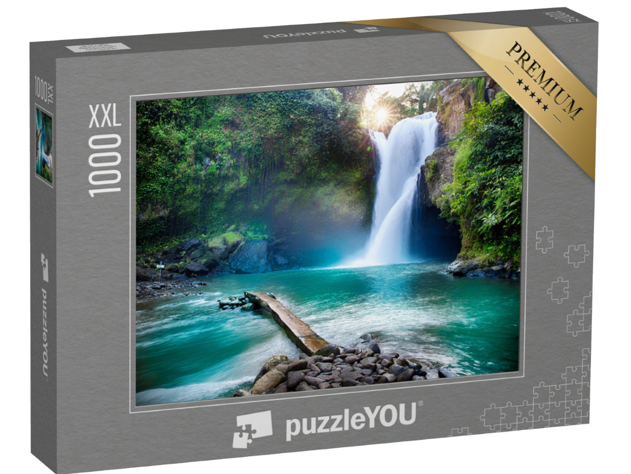 Puzzle 1000 Teile XXL „Wasserfall versteckt im tropischen Dschungel“