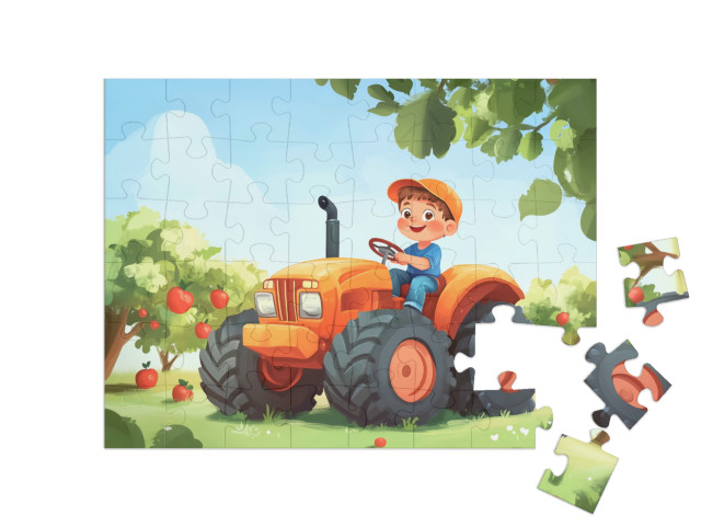 Puzzle 48 Teile „Die Erntehelfer auf dem Bauernhof“