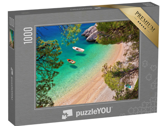 Puzzle 1000 Teile „Strand in Brela mit smaragdfarbenem Meer, Dalmatien, Kroatien“